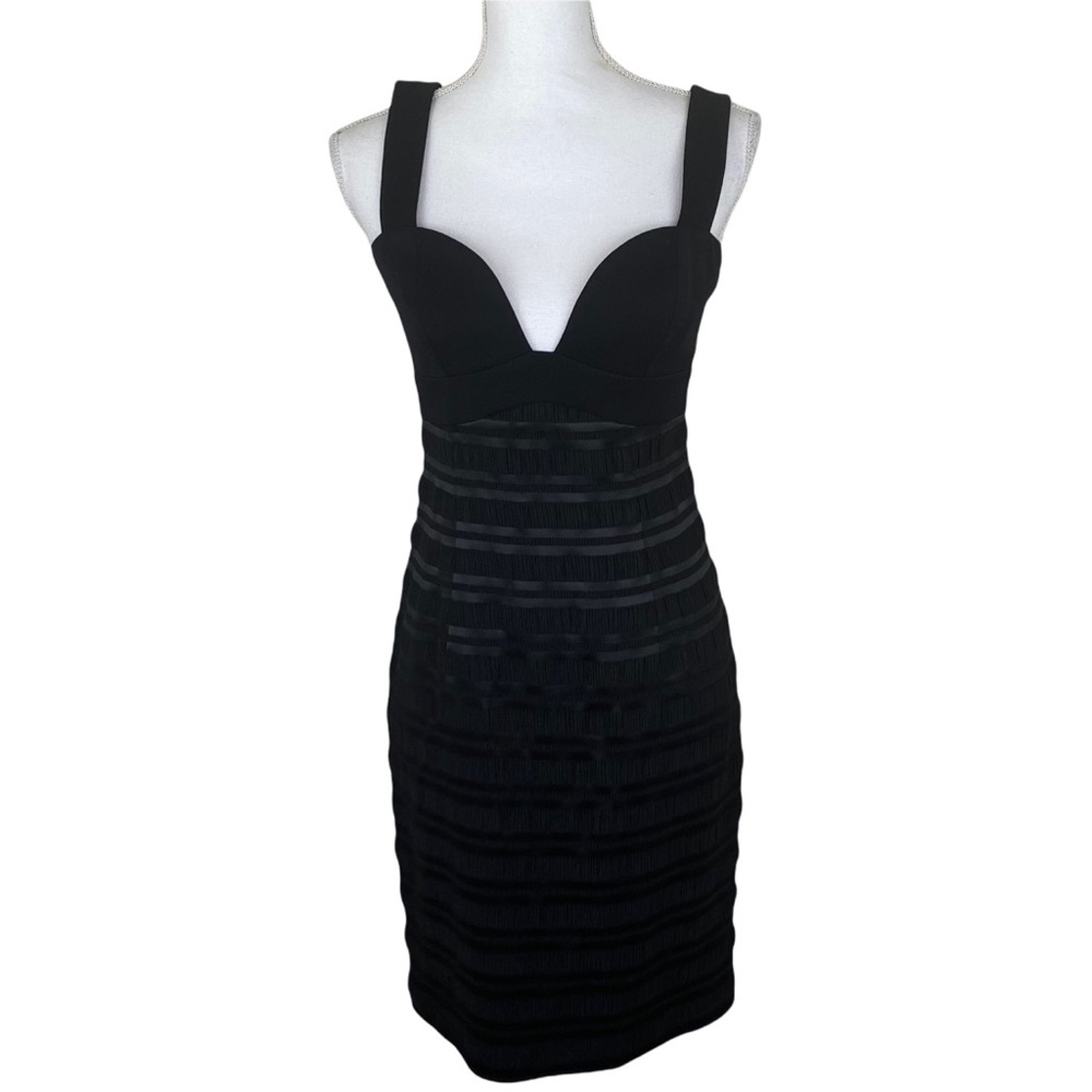 Black Halo Women's Sleeveless Sheath Cocktail Dress Black Size 6 Sweetheart Neck